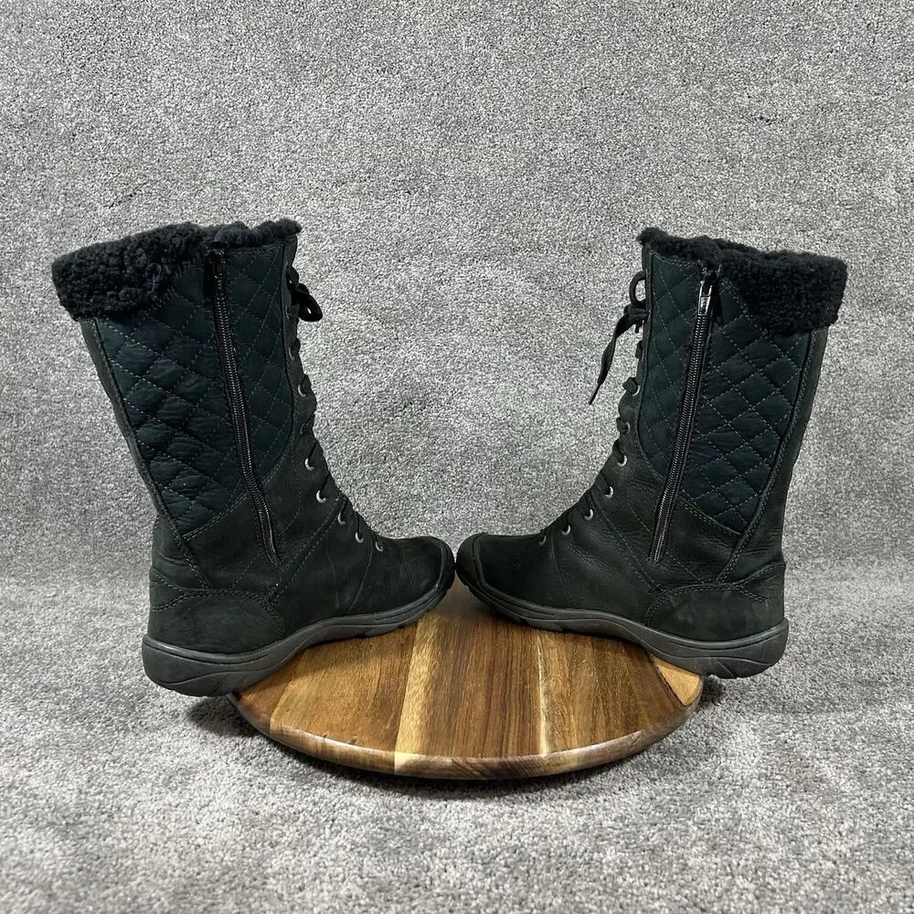 KEEN Crested Butte High Women’s Size 9 Black Quilted Sued Winter Snow Boots Used